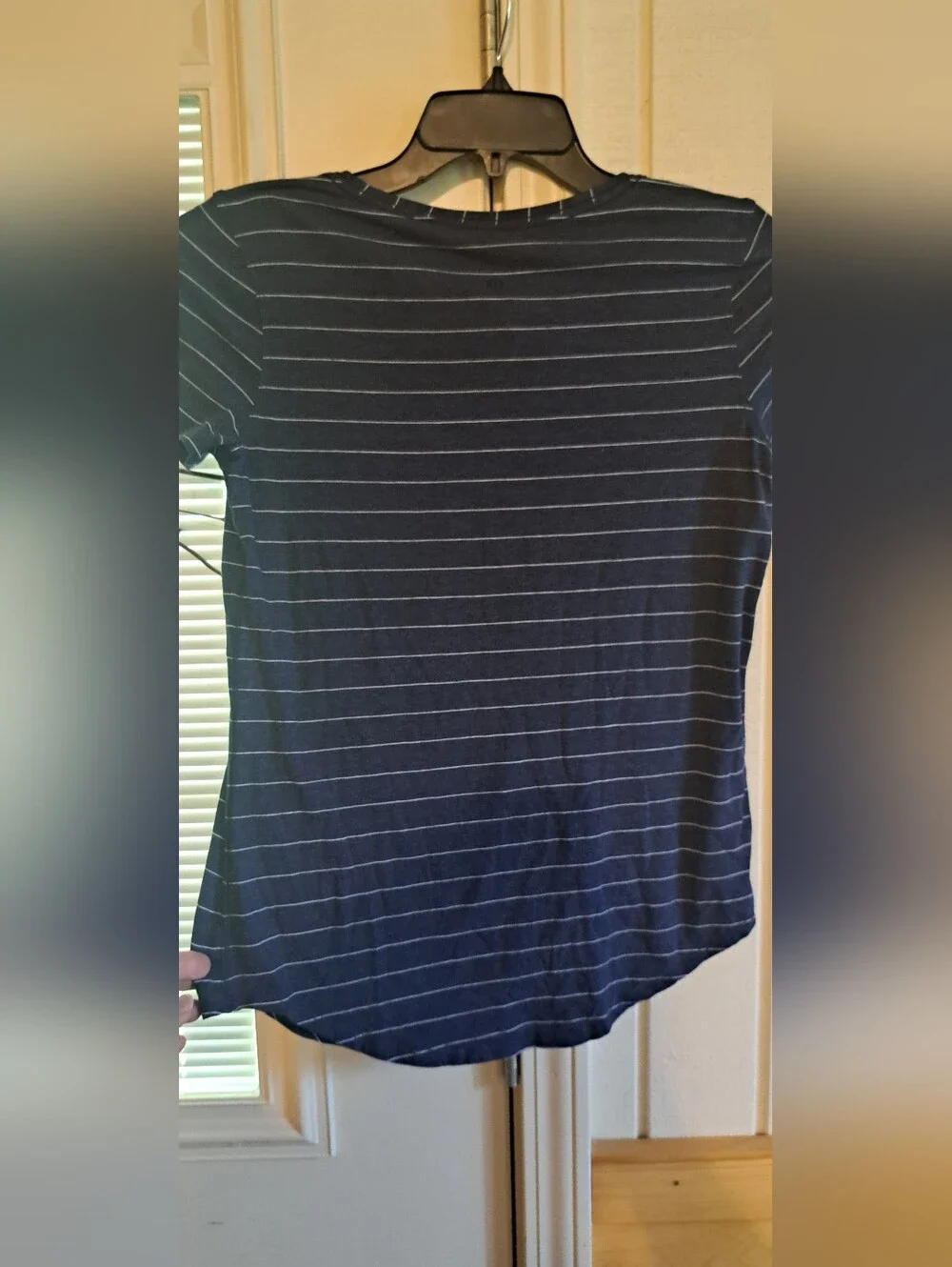 Lululemon Love Crew Blue White Stripe Shirt Crew Shirt Tshirt Sz 4